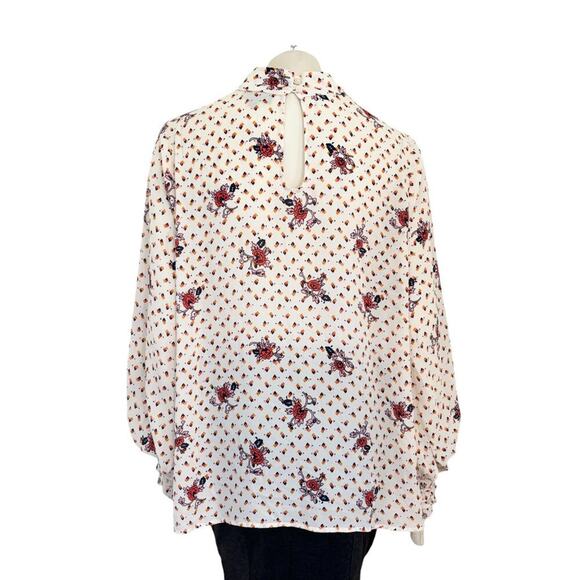NEW MODCLOTH A Grace Of One's Own Chiffon Blouse in Ivory Print SZ 2X - Picture 8 of 12